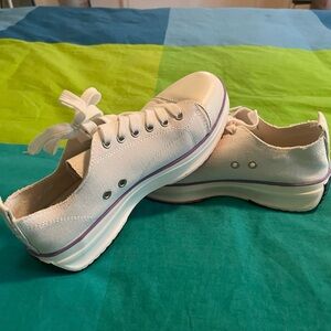 Primark White Sneakers with Purple Accents